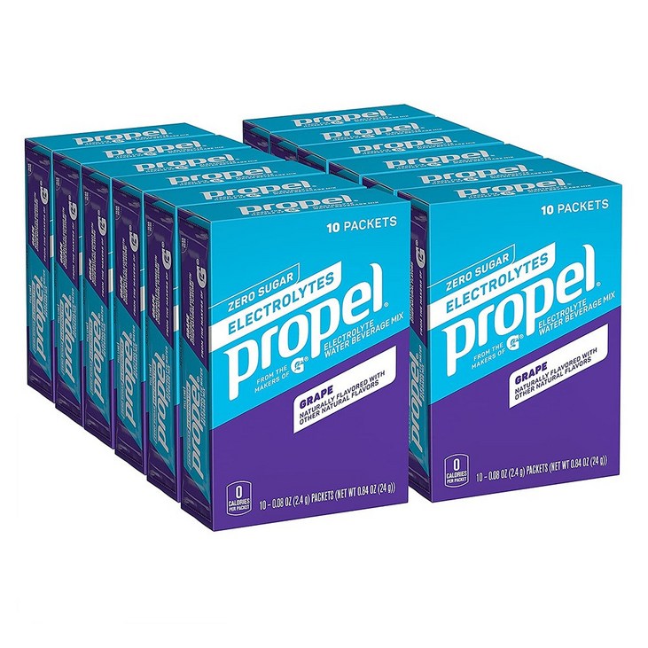 프로펠 전해질 분말 10포 12팩 포도 Propel Powder Packets Grape, With Electrolytes, Vitamins 9