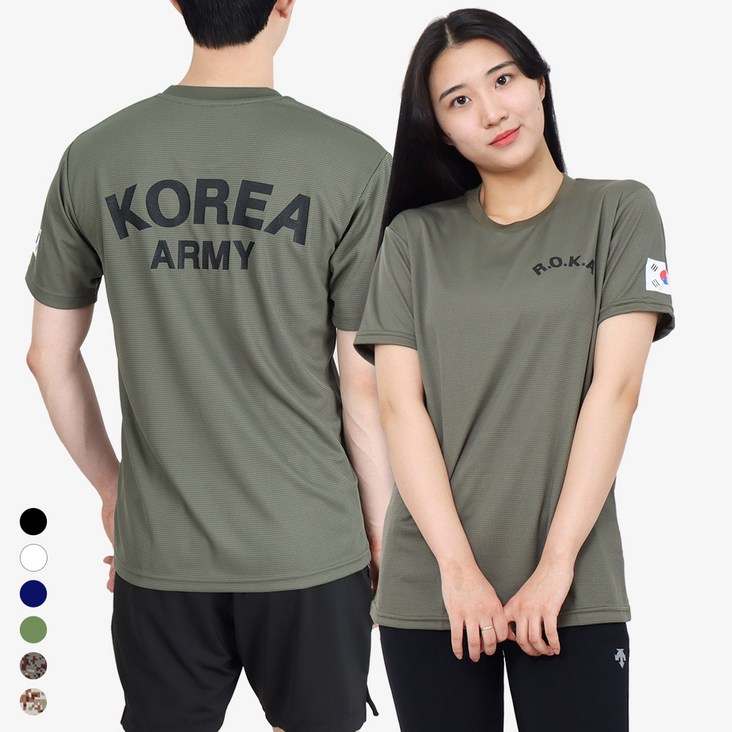 꾸나와곰신 ROKA 코리아아미 로카티 반팔 기능성 쿨티 군인티셔츠