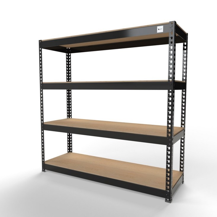 울트라랙 가로120x깊이40x높이120cm 4단 무볼트앵글 조립식앵글 선반 베란다선반 철제선반 가구, 흑색, 4단