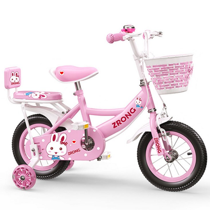 자전거 [HJH]신상 키즈 바이크 남녀 키즈 바이크, 14인치, 핑크