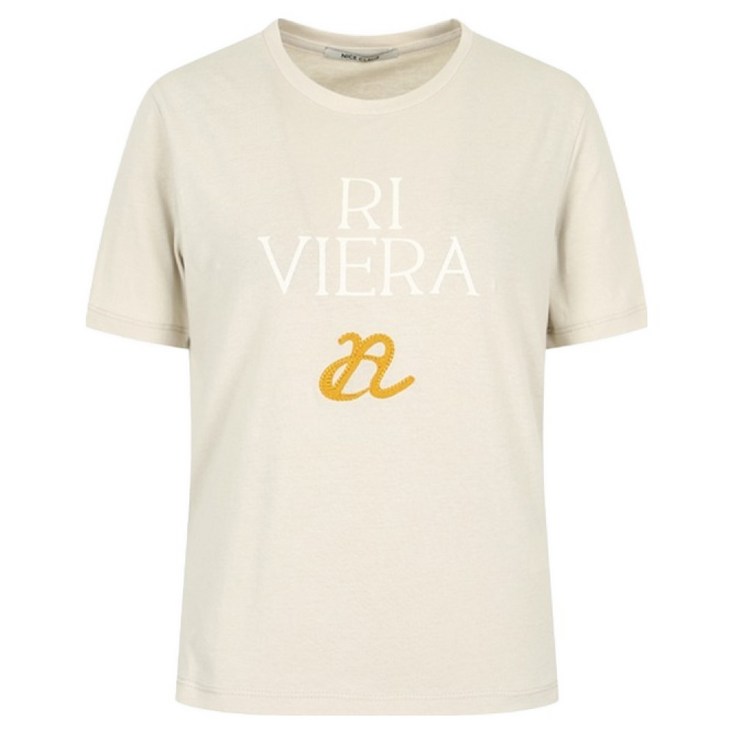 나이스클랍 여성용 베이직 레터링 프린트 면 티셔츠