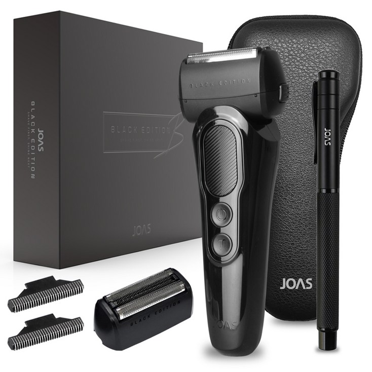 조아스 블랙티타늄코팅 3중날 전기면도기, 블랙, JS7300