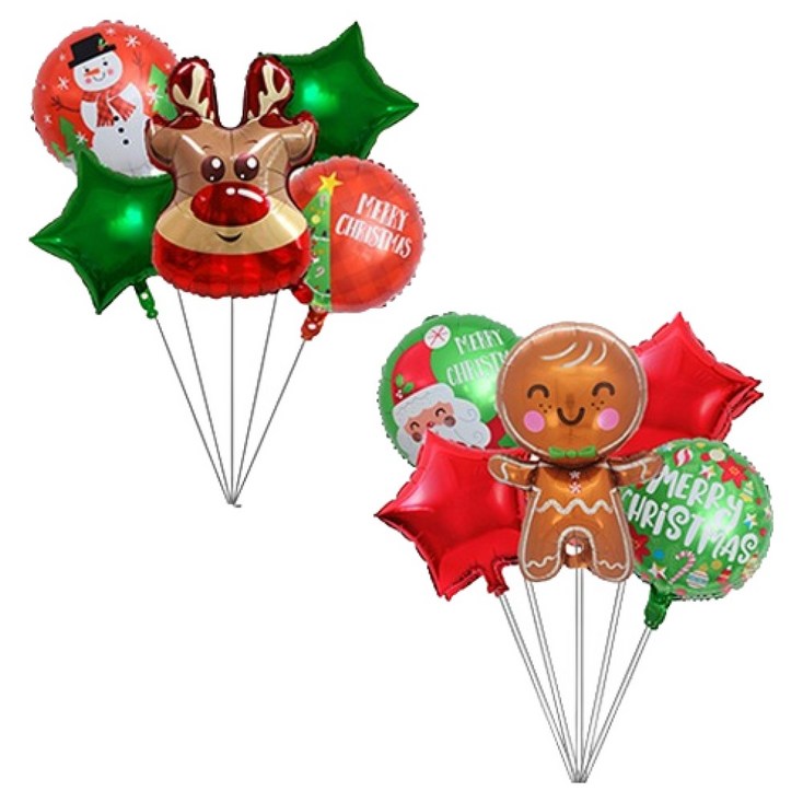윰스 크리스마스 캐릭터 은박 풍선 2종 세트