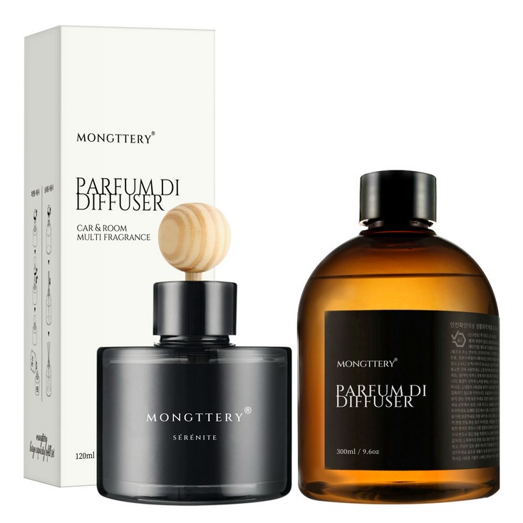 몽때리 차량용 방향제 120ml  리필 300ml 세트, 1세트, 블랙체리