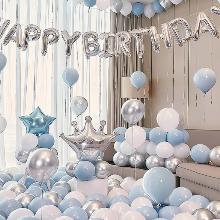 스타리움 생일파티 풍선  가랜드 풀 세트