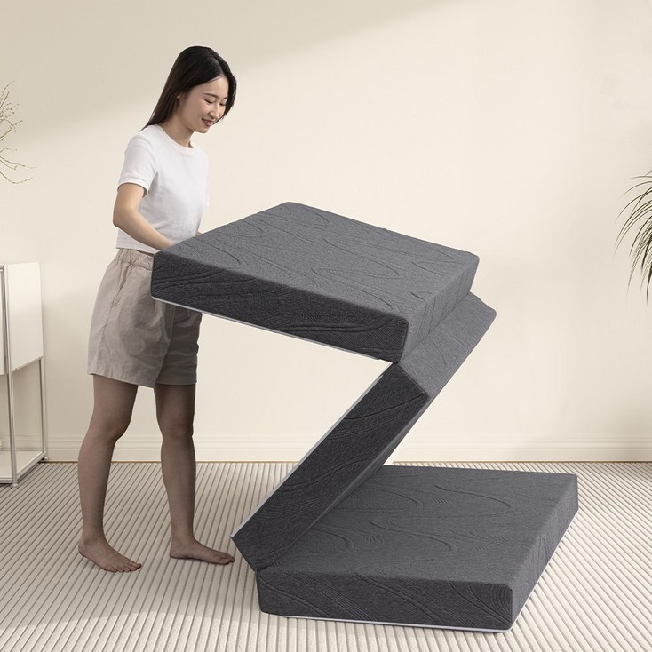 모모홈 200X75X8CM 3단 접이식 메모리폼 매트리스 휴대용 캠핑여행용  가정스튜디오 고탄력 편안한 수면 매트리스