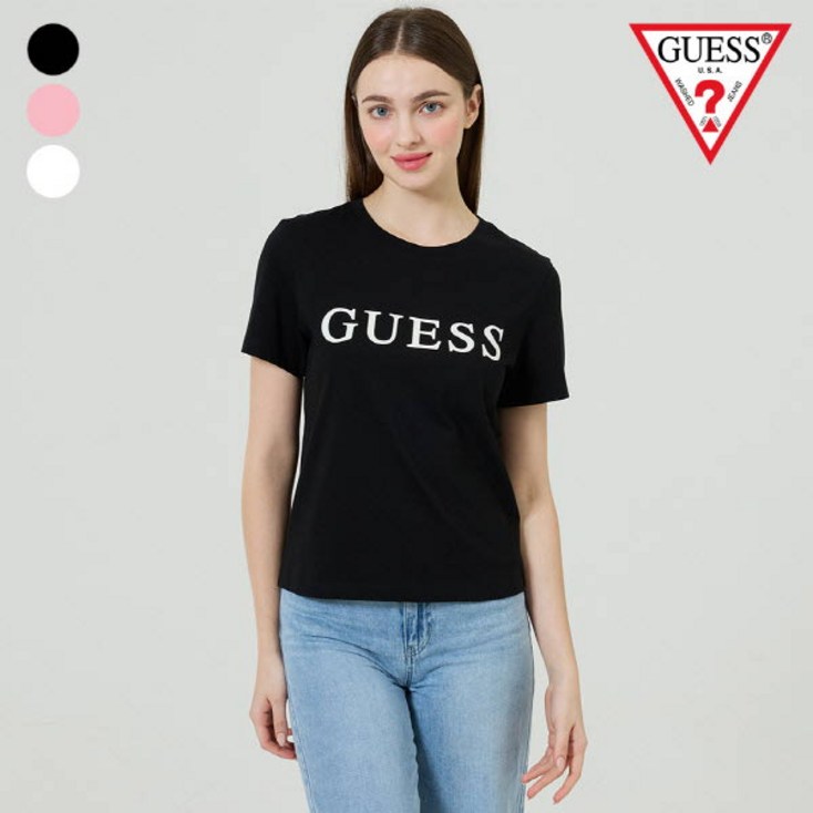 게스진게스 YO2K9430 여성 빅 GUESS 프린트 반팔 티셔츠
