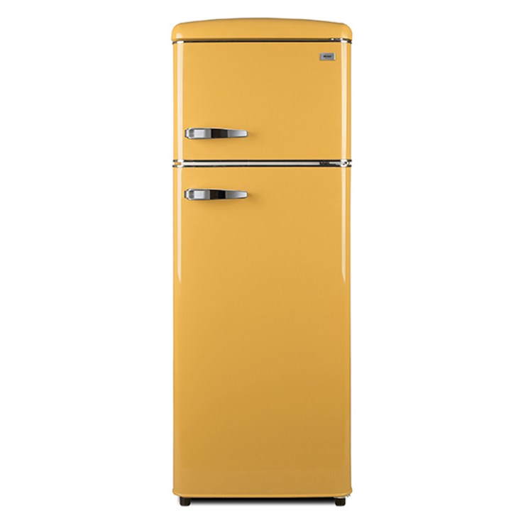 하이얼 레트로 스타일 일반 소형 냉장고 206L 방문설치, 옐로우, HRT210MDY