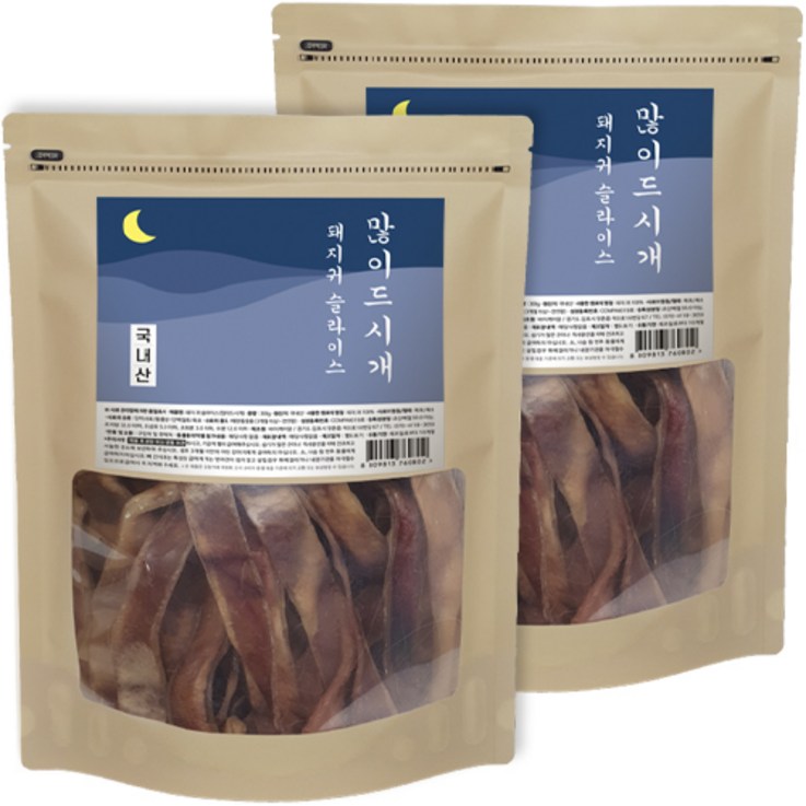 돼지귀 많이드시개 대용량 국내산 애견 수제간식 300g x 2봉 강아지간식, 돼지귀 슬라이드, 300g, 2개 돼지귀 많이드시개 대용량 국내산 애견 수제간식 300g x 2봉 강아지간식, 돼지귀 슬라이드, 300g, 2개