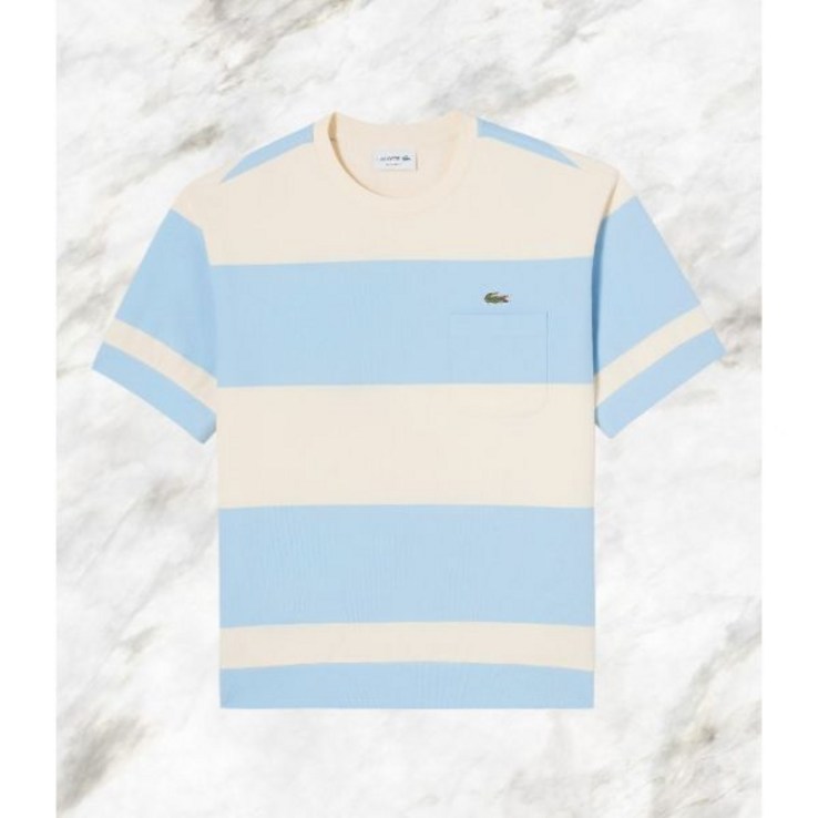 라코스테 LACOSTE 남성 오버핏 밀라노 컬러블록 티셔츠TH453E53G 327034