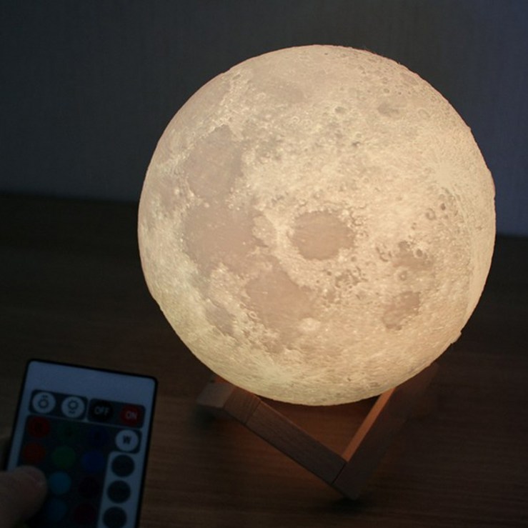 옆동네몰 입체 달 무드등 16색 18cm 리모컨 옆동네몰 입체 달 무드등 16색 18cm 리모컨