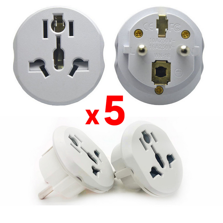 5개 1set eu 돼지코 플러그 멀티슬림 한국 us 유럽형 유럽 변환 어댑터 110v 220V 국내 4.8, 5개