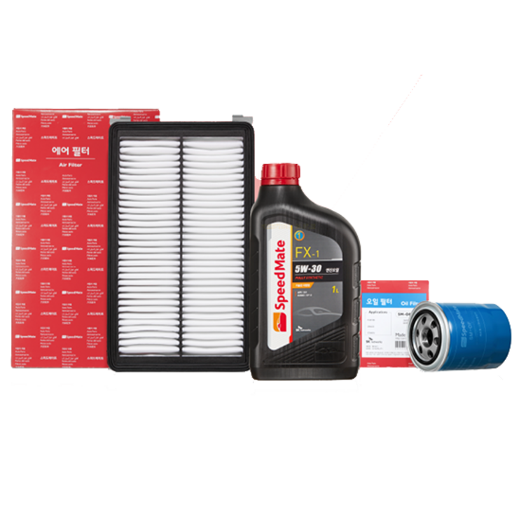 스피드메이트 현대 더뉴 그랜저IG 2.5 가솔린 엔진오일  에어필터  오일필터, 1세트, 5w30
