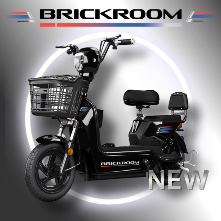 BRICKROOM 3세대 전기 자전거 자토바이 출퇴근 전동 스쿠터 2인용 바이크, 블랙 BRICKROOM 3세대 전기 자전거 자토바이 출퇴근 전동 스쿠터 2인용 바이크, 블랙
