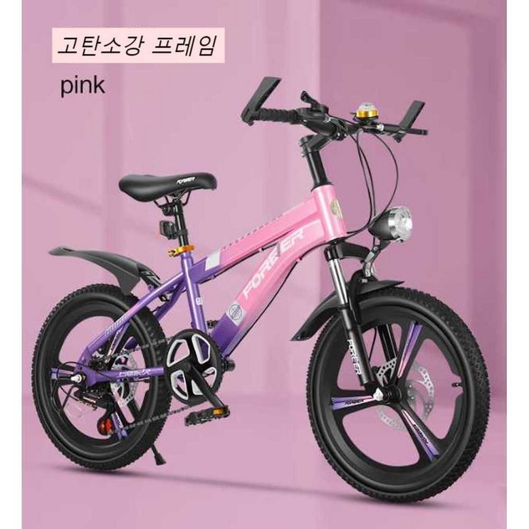 충격 흡수 앞 쇼바 3 4 5 6 학년 초등학생 자전거 led, 18인치 레드 디스크브레이크 6단변속 led