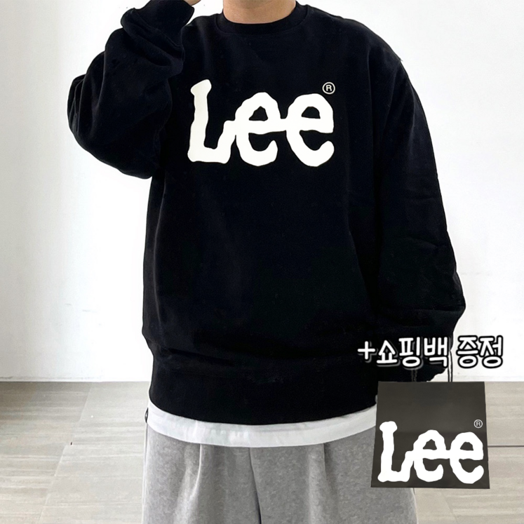 당일출고정품 LEE 리 빅 트위치 로고 맨투맨 블랙  쇼핑백