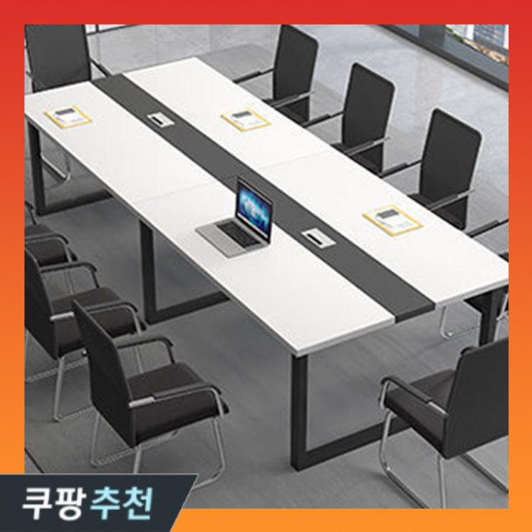 Table웨어 회의실 테이블 사무실 회의용 회의 사무용 세미나 미팅 다용도 긴 데스크 책상, 2.화이트상판블랙다리 Table웨어 회의실 테이블 사무실 회의용 회의 사무용 세미나 미팅 다용도 긴 데스크 책상, 2.화이트상판블랙다리