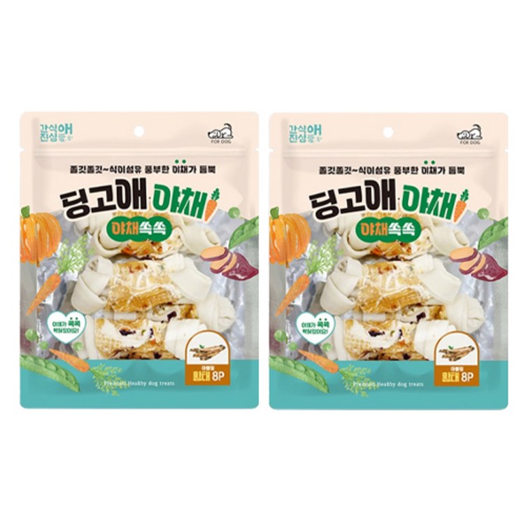 강아지 딩고애야채 마블링 딩고본 간식 M 8p, 황태, 240g, 2개