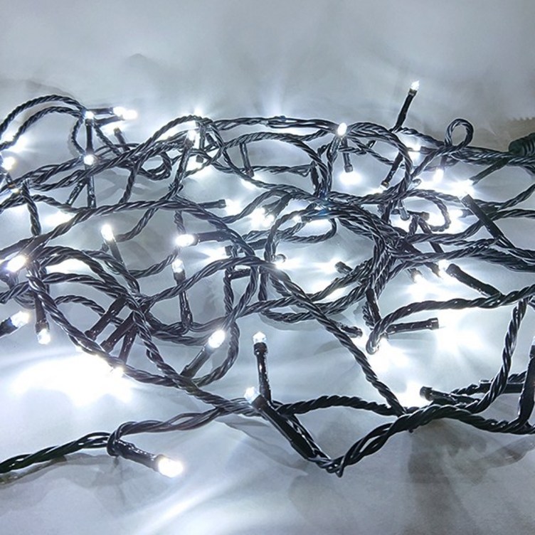 선세이브 LED 은하수 100구 검정선정류기 세트 크리스마스 트리전구, 백색White