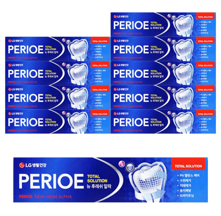페리오 뉴 후레쉬 플러스치약, 170g, 10개 페리오 뉴 후레쉬 플러스치약, 170g, 10개