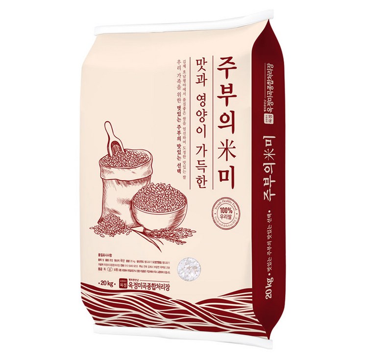 옥정미곡 2024년산 햅쌀 주부의미 백미, 상, 20kg, 1개 옥정미곡 2024년산 햅쌀 주부의미 백미, 상, 20kg, 1개