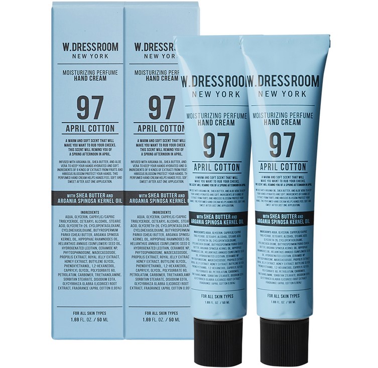 더블유드레스룸 퍼퓸 핸드크림 97 에이프릴코튼향, 50ml, 2개
