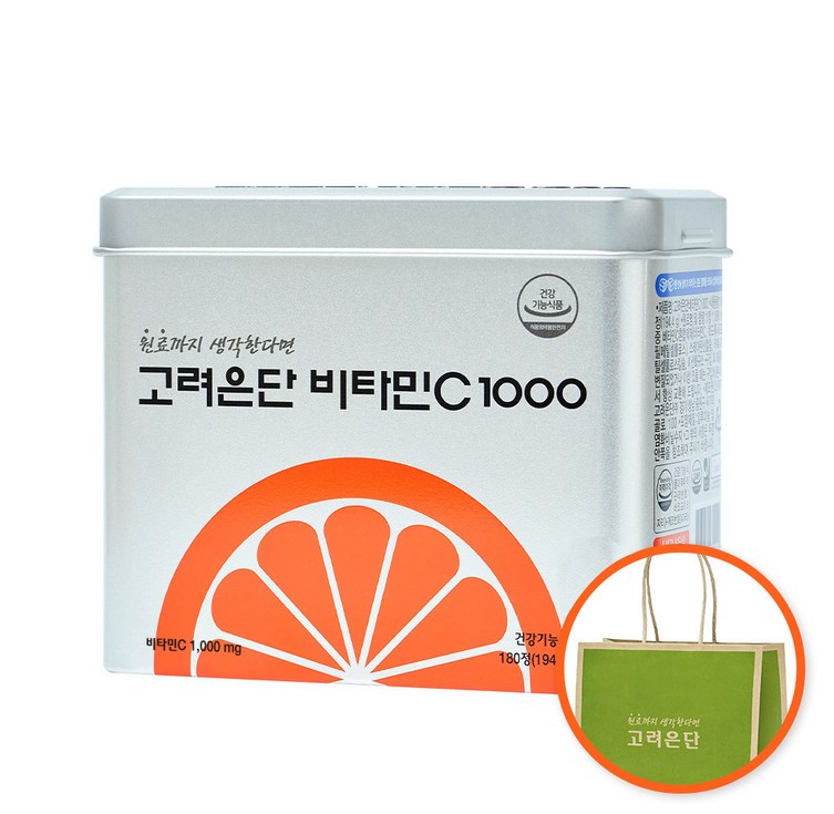 출산/유아동 고려은단 비타민C 1000 + 쇼핑백, 180정, 1개