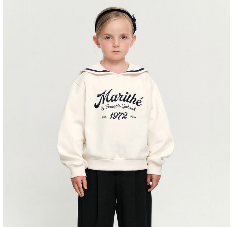 마리떼프랑소와저버 아동용 W SAILOR COLLAR CROP SWEATSHIRT