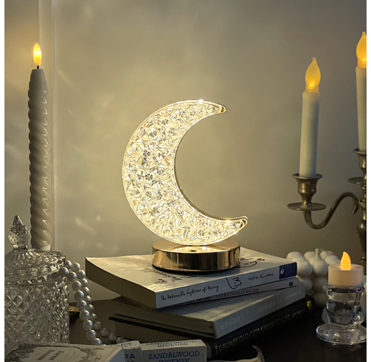 레나에너지 크리스탈 LED 인테리어 조명 초승 달 무드등