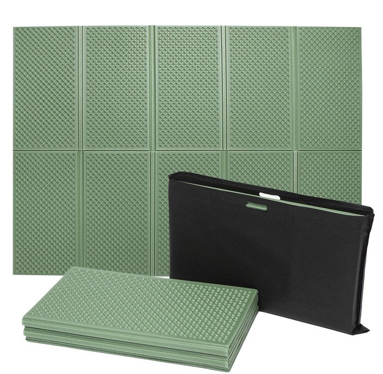 쿠셔니 캠핑매트 2단 엠보싱 발포매트 차박매트  보관가방 중형 200cmx140cm 2인용, 카키