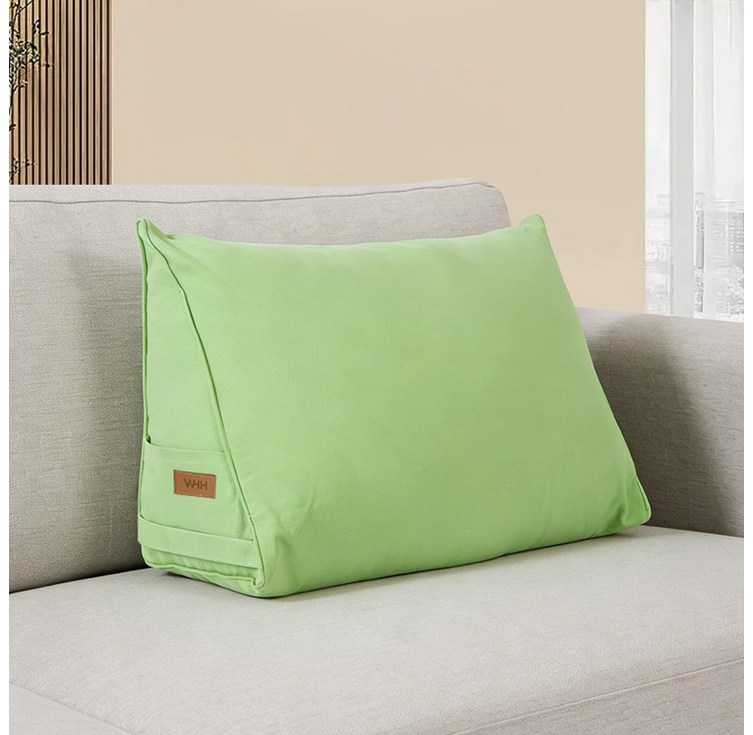 WHH 편안하고 부드러운 캔버스 삼각 등받이 쿠션 손잡이 포함