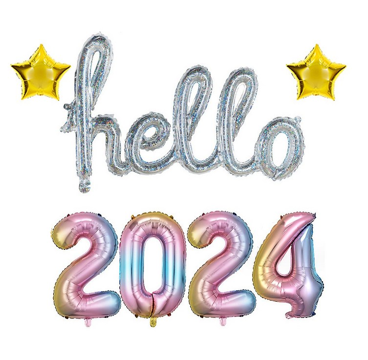 올리브파티 2024 신년 파티 용품 풍선 세트 패키지