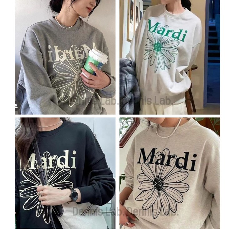 마르디메크르디 맨투맨꽃 플라워 스웻셔츠