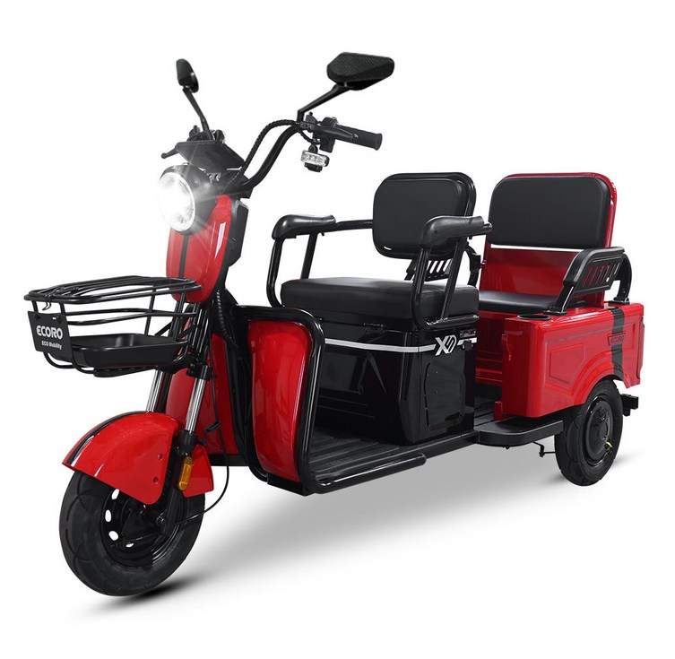에코로 X5 어르신 삼륜 전기 전동스쿠터 60V 32A, 레드