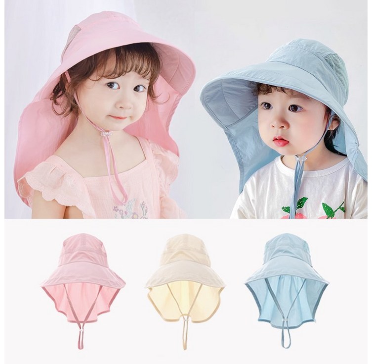 아동용 플랩캡 UV 비치모자 물놀이모자 키즈 아쿠아 플랩캡