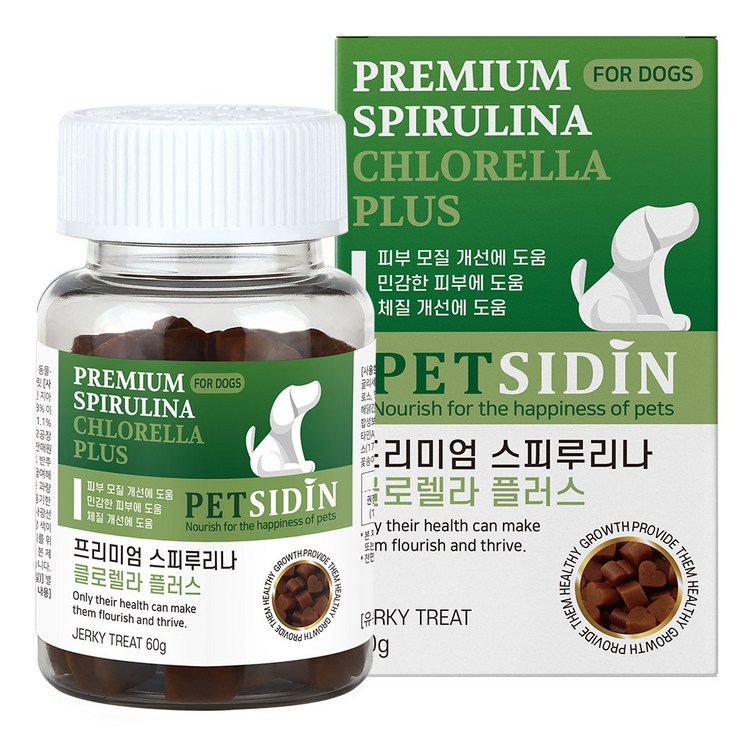 펫시딘 스피루리나 클로렐라 강아지 피부 영양제, 스피루리나, 1개, 모질/민감한 피부/체질 개선