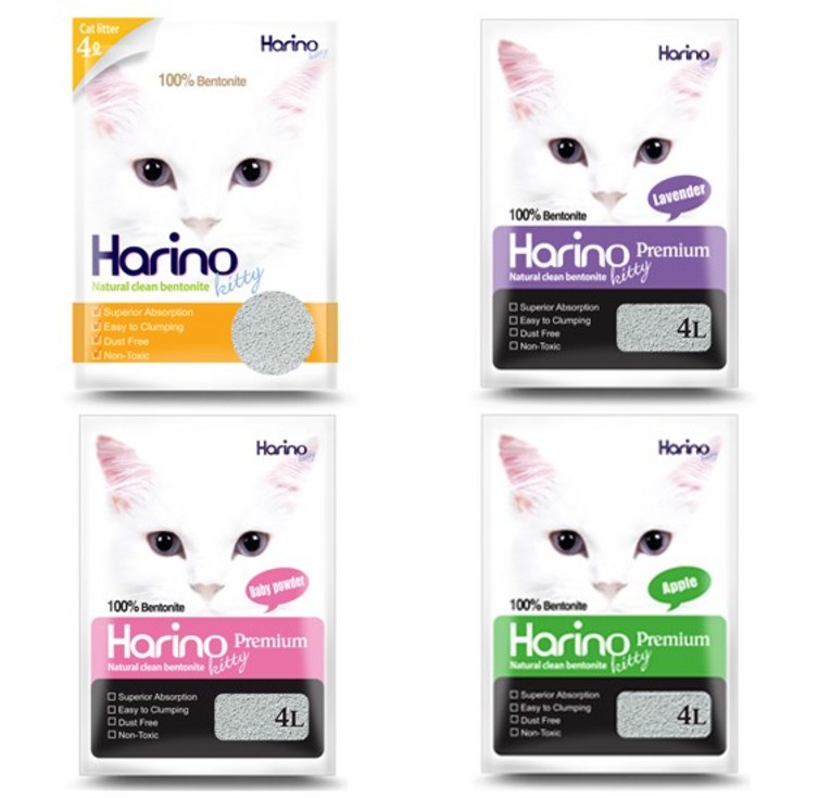 테비 하리노 고양이모래 4L X 6개 4종