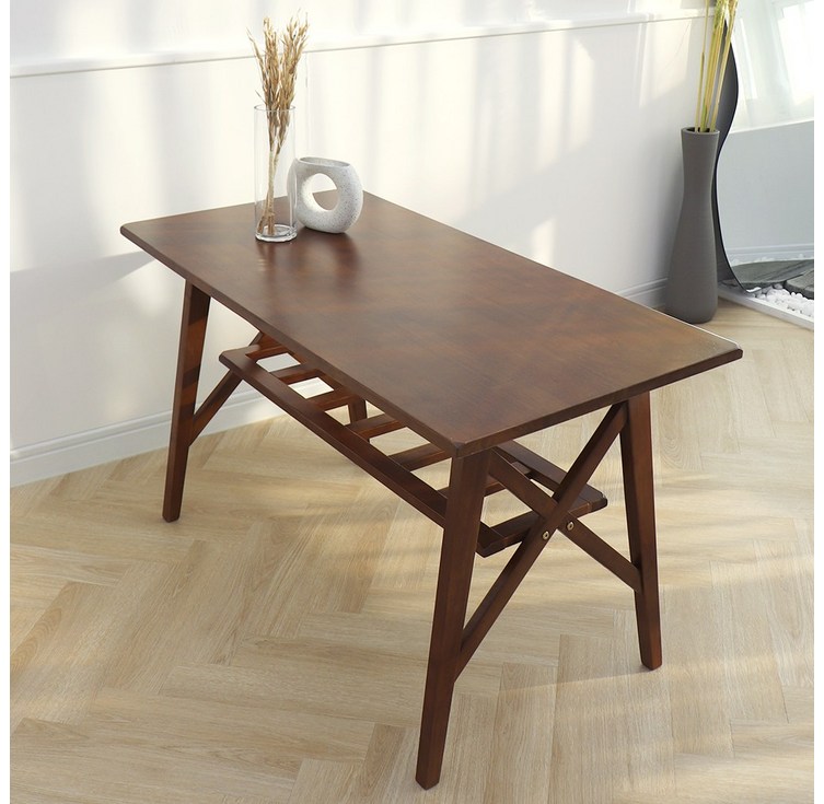 파스텔우드 엑스테이블 고급 원목 카페탁자 4인탁자 커피숍탁자 거실탁자 높이600 소파 테이블, 브라운