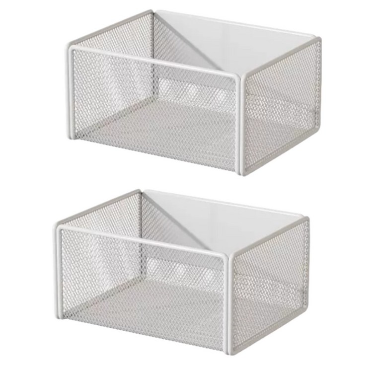 더스푸 다용도 냉장고 세탁기 주방 자석 선반, 2개, White 흰색