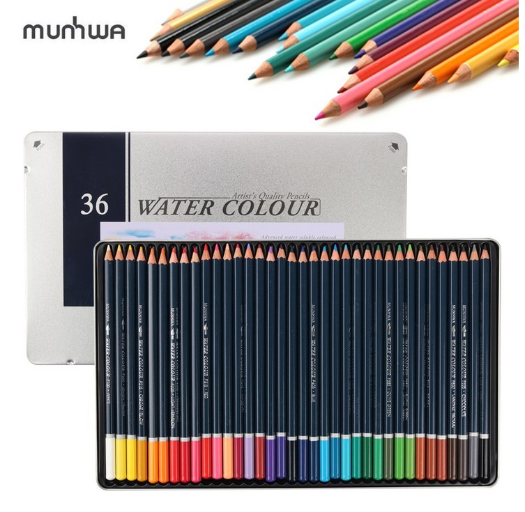 문화 36색 수채화 틴 색연필, 36색